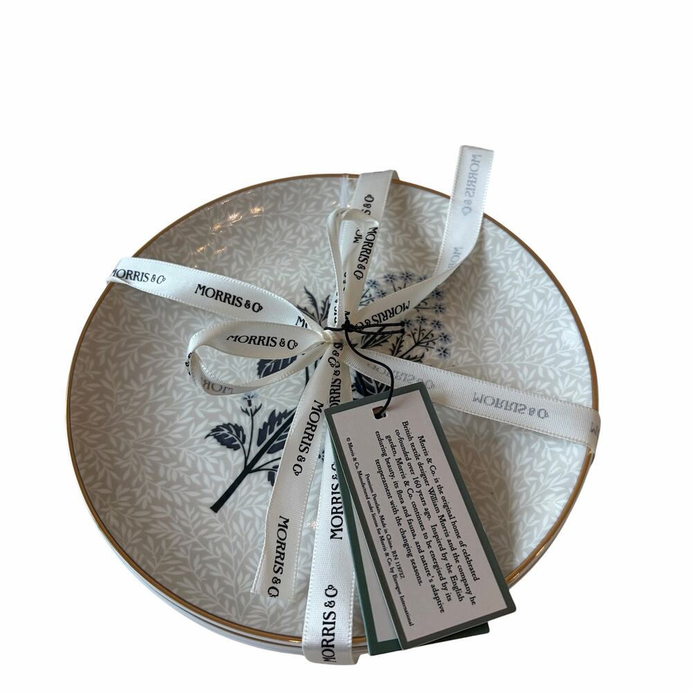 William Morris & Co. Sweet Meadow Appetizer Plates 6.5in Set of 4 Porcelain NEW - Picture 11 of 11